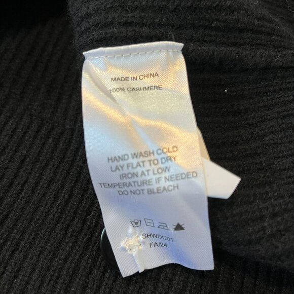 NWT! Quince Mongolian Cashmere Fisherman Boxy Cropped Cardigan Sweater, Black XL - Picture 11 of 14